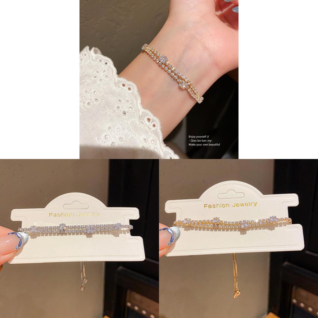Leichte Luxus-Kupfer-Handkette mit Blüten-Design für modische Damen-Accessoires