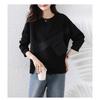 DIMANAF 2025 Autumn Plus Size Women Hoodies Shirts Long Sleeve T-shirt Loose Casual Tops Tees Black