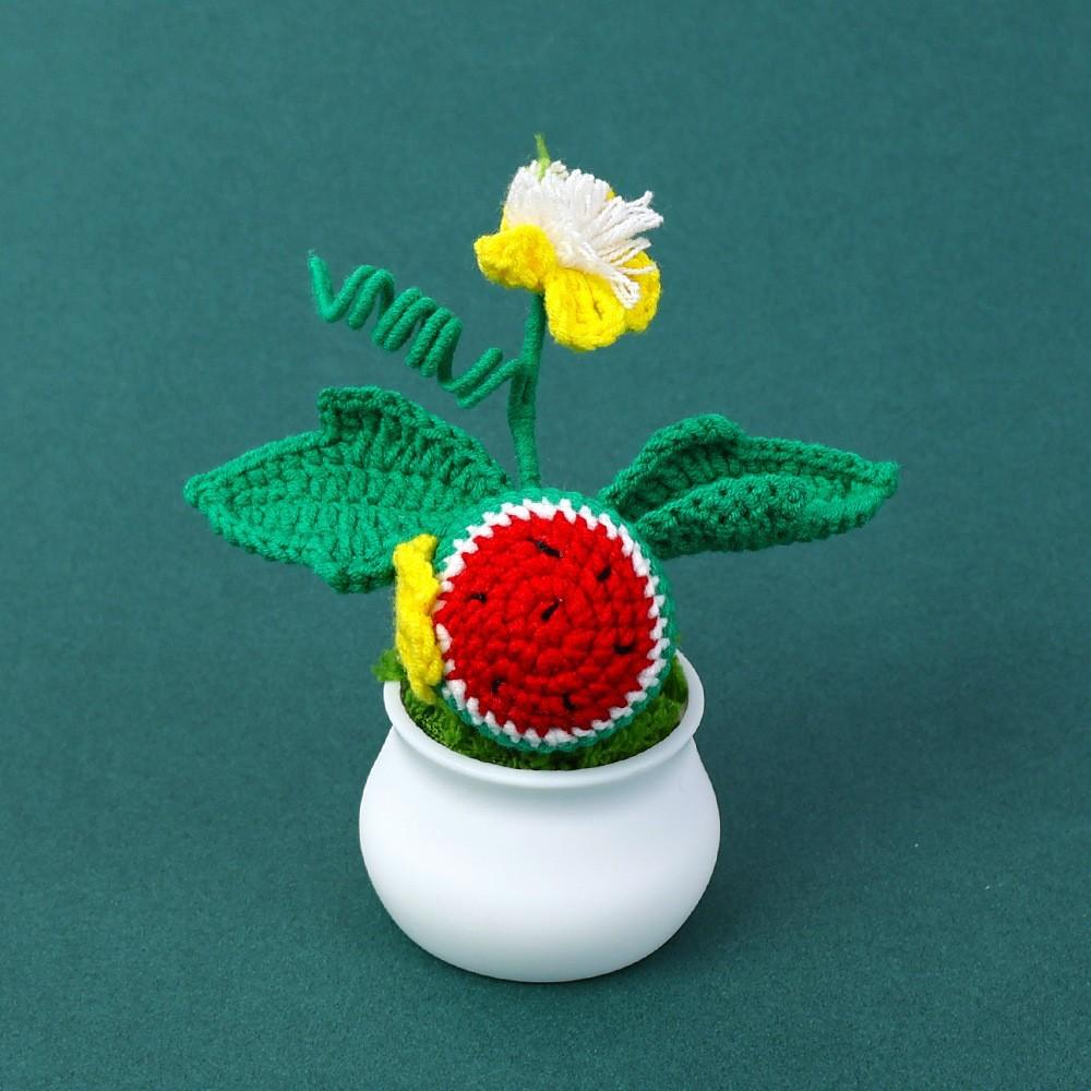 Hand-Knitted Wool Fake Flowers Set: Sunflower, Carnation, Tulip - Desktop Decor, Teacher/Student Gift, Everlasting Bouquet