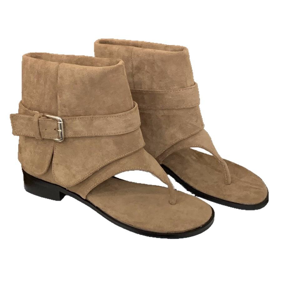 Coarse heel khaki toe cool boots short boots women's boots new summer with skirt western boots summer sandals