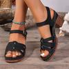 Fashion Women's Ankle Strap Chunky Heel Sandals Summer 2025 Fashion High Heels Dress Shoes Woman Roman Braided Platform Sandalias Mujer