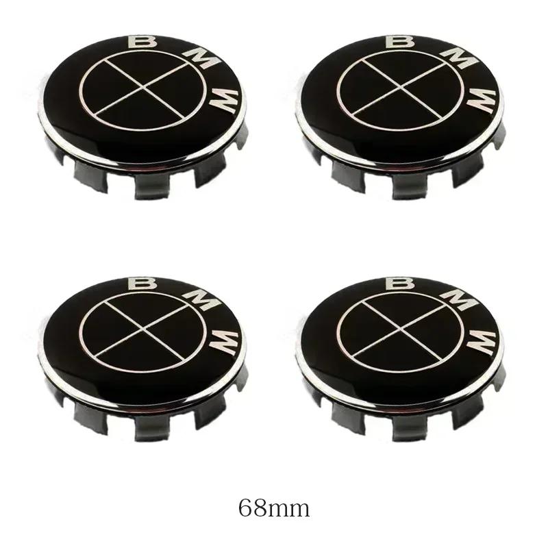 OKZA7 4pcs 56mm 68mm Car Logo Wheel Center Hub Caps ABS Tire Cover Sticker For BMW X1 X3 X5 X6 Z4 E60 E38 E53 E70 E85 Accessories