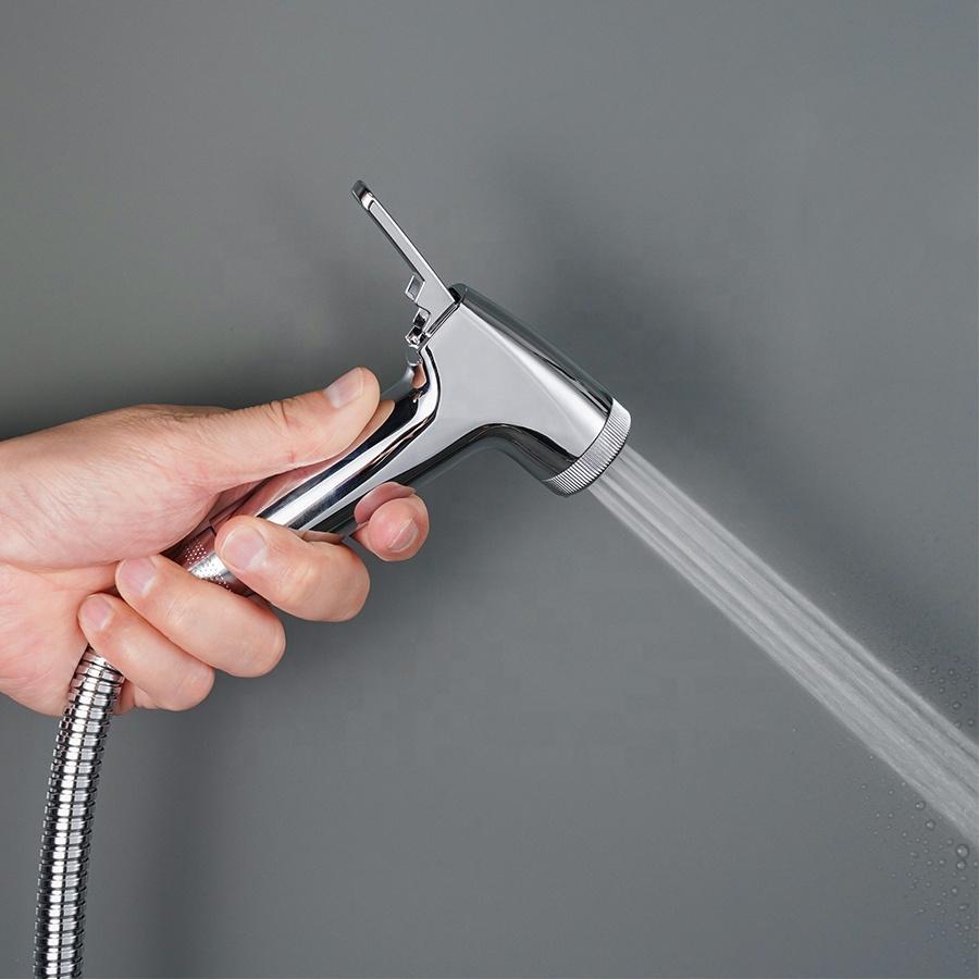 Chrome ABS Shower High Pressure Jet Cold Hot Hand Portable Black Shattaf Bidet Spray for Toilet