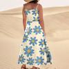 Women's Casual V Neck Floral Print Sleeveless Pocket Suspender Dress