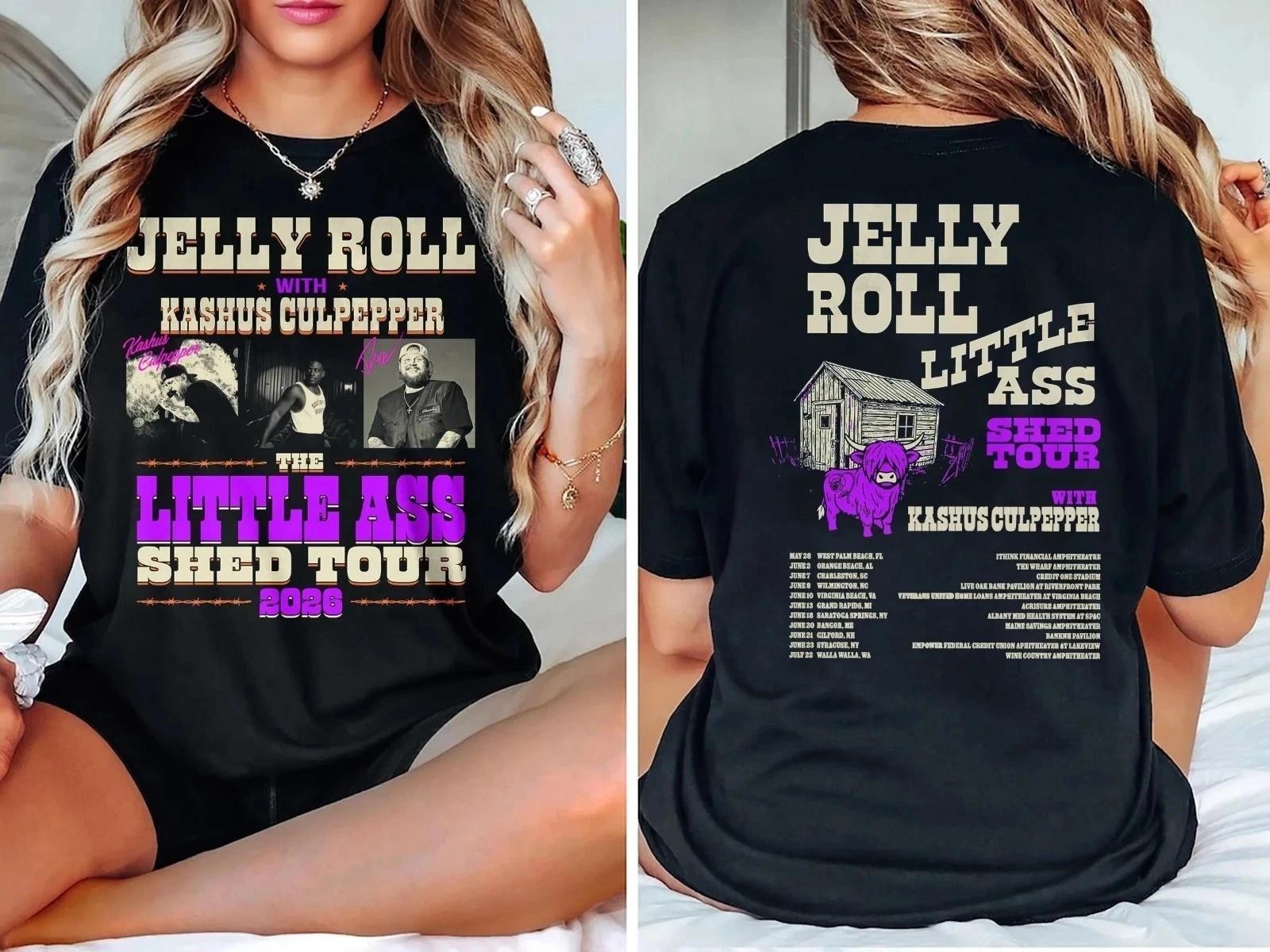 Футболка с графикой концерта Jelly Roll Little Ass Shed Tour 2026 XL