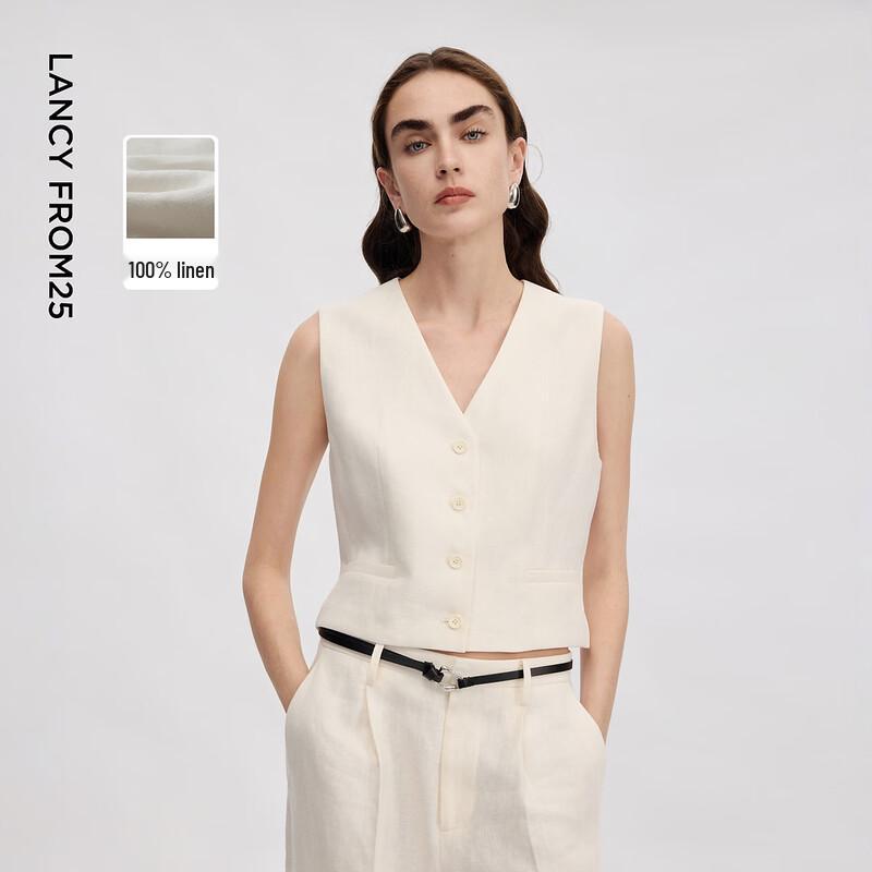 

Langzi Women s Linen V-Neck Sleeveless Vest L