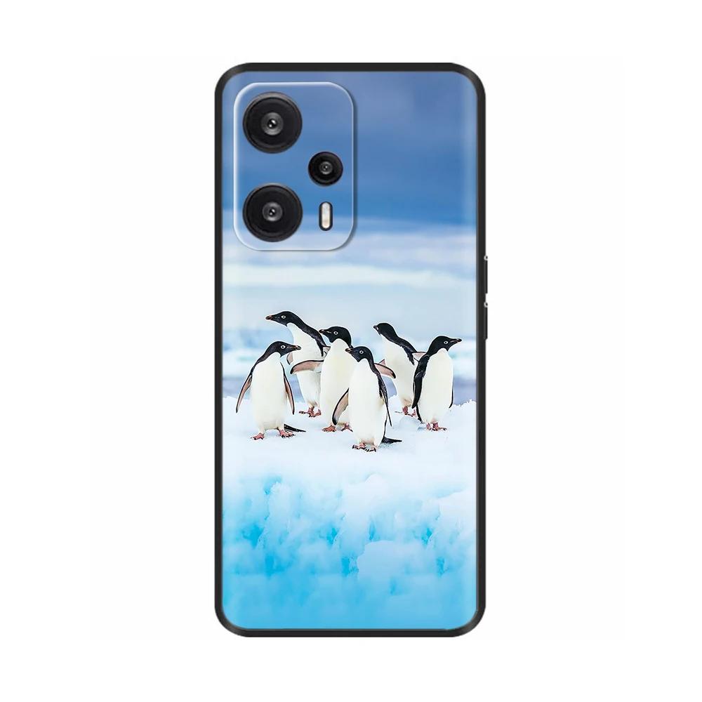 Black Silicone Case For Xiaomi Poco F5 Case For Poco F5 Pro Printed Phone Cover for Xiaomi Poco F5 5G PocoF5 Shockproof Shell