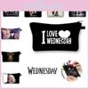 Wednesday The Adams Family Zipper Hand Bag Large Capacity Cosmetic Storage Bag