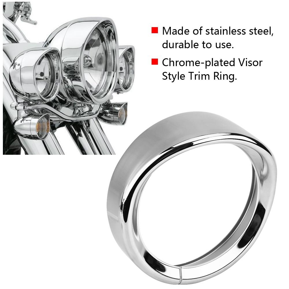7 Inches Touring Softail Visor Headlight Head Lamp Light Trim Beauty Ring