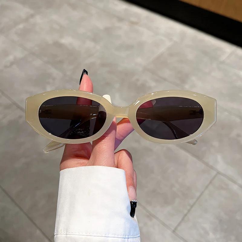 New Oval Sunglasses Women For Men Fashion Vintage Punk Trend Sun Glasses Small Frame Hip Hop Luxury Brand Designer Shades Uv400