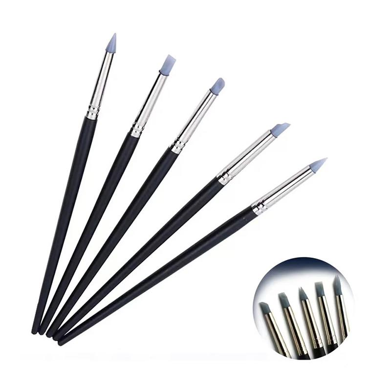 

5 Pcs Dental Resin Shaping Brush Pens Silicone Nails Art Brushes Various Size Dentistry Composite Cement Porcelain Teeth A4
