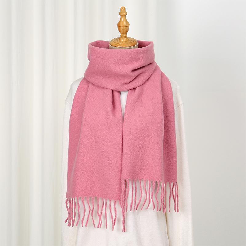 Solid Color Women Winter Warm Scarf Imitation Cashmere Shawls Thick Neckerchief Foulard Echarpe Wrap Designer Pashmina