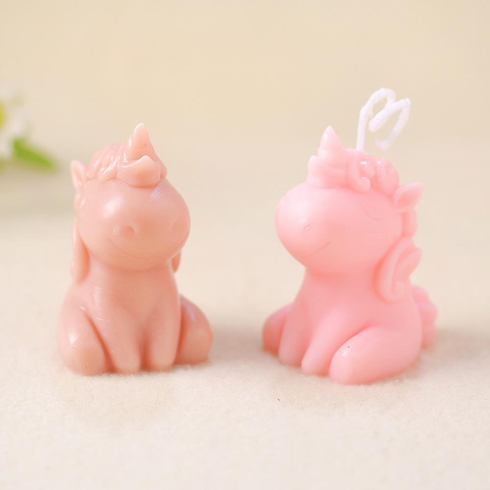 3D Cartoon Animal Ornament Plaster Silicone Mold DIY Unicorn Scented Candle Mold Home Decoration