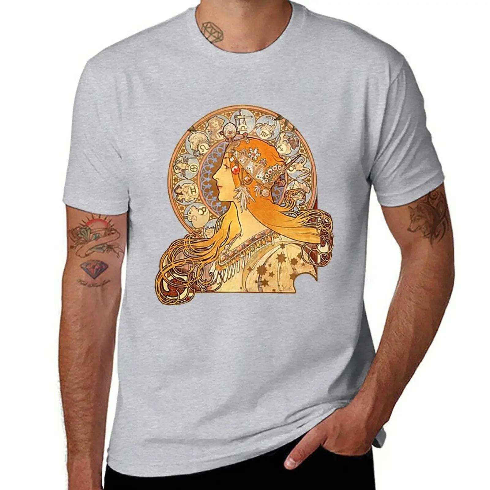 Mucha Zodiac Футболка Блузка топы мужские высокие футболки S