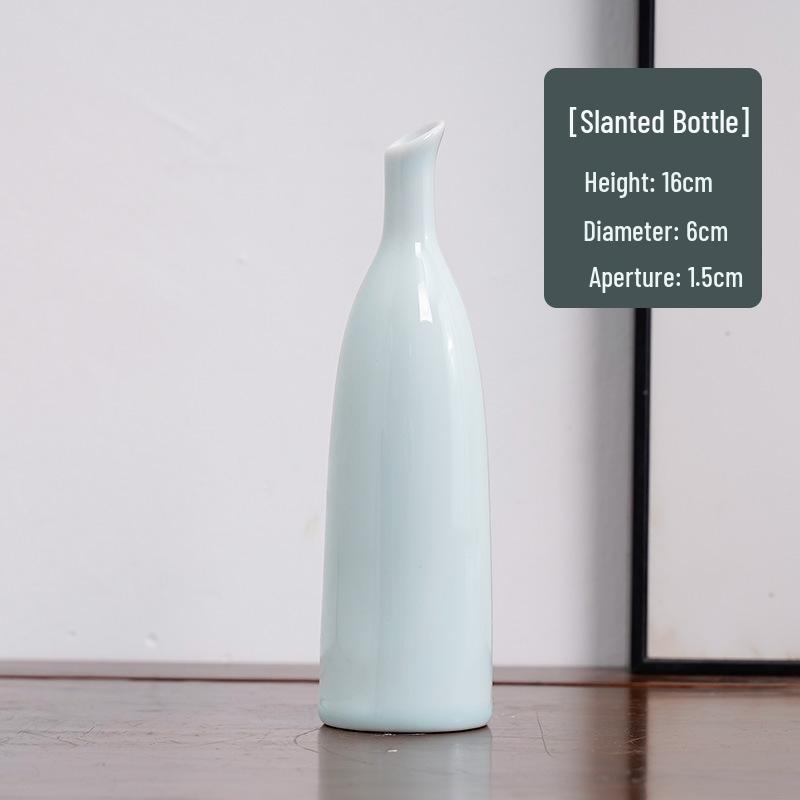 Handmade Retro Celadon Glaze Porcelain Flower Vase - Antique Style Home Décor