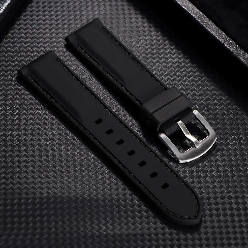 18mm 20mm 22mm 24mm 26mm Uhrenarmband Sport Vintage Silikon Uhrenarmband Edelstahlschließe Uhrenzubehör für Seiko