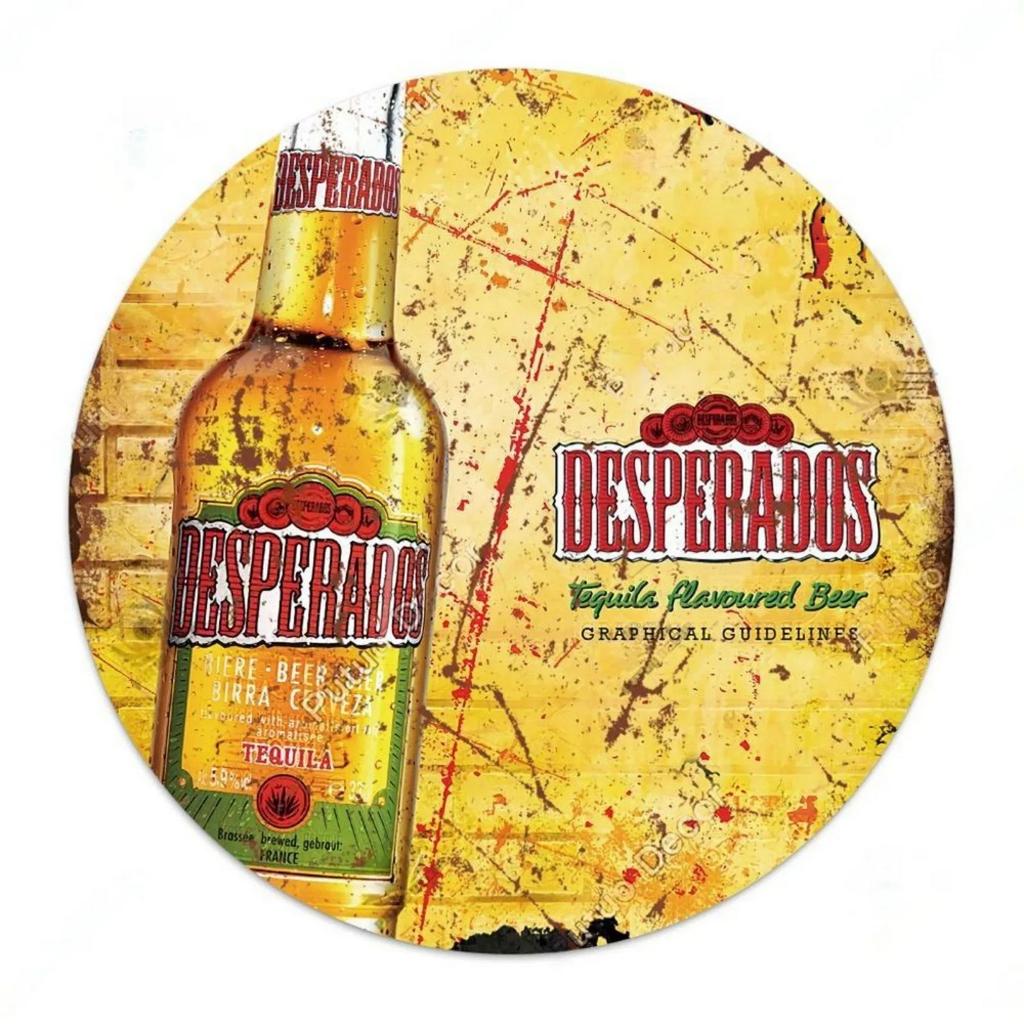 Vintage Retro Beer Rum Brand Round Tin Sign Set Classic Alcoholic Beverage Wall Decor for Bar Pub Man Cave Kitchen Home Beer