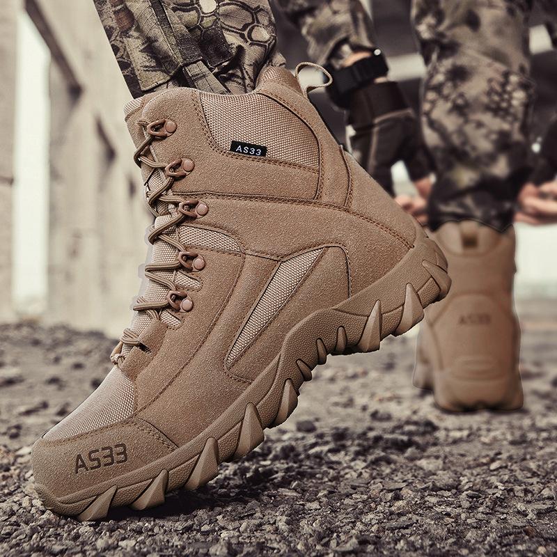 Foreign trade breathable Martin boots wear-resistant hiking shoes outdoor desert wolf high-top military style casual waterproof boots
