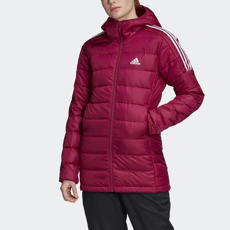 adidas Casual Outdoor Hooded Down Jacket Women Outerwear Red GH4592