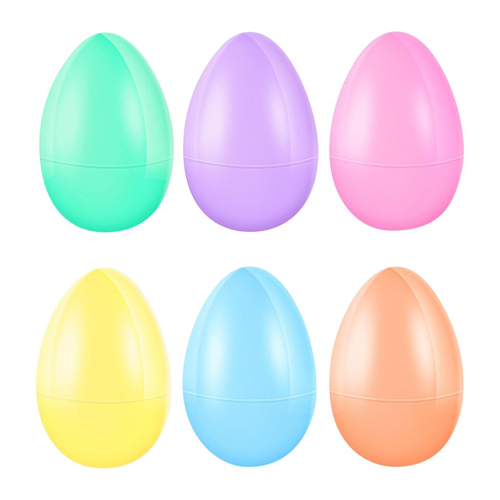 6Pcs Count Multicolor Fillable Plastic Easter Eggs, Plastic, Color Easter Eggs Stuffer DIY Craft Decor Party Favors Kids Toy
