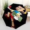 Apple Pinocchio Design Cartoon Automatic Folding Umbrella - 3 Folding Design, Vivid Cartoon Pattern, Suitable for Outdoor Activities, A Gift