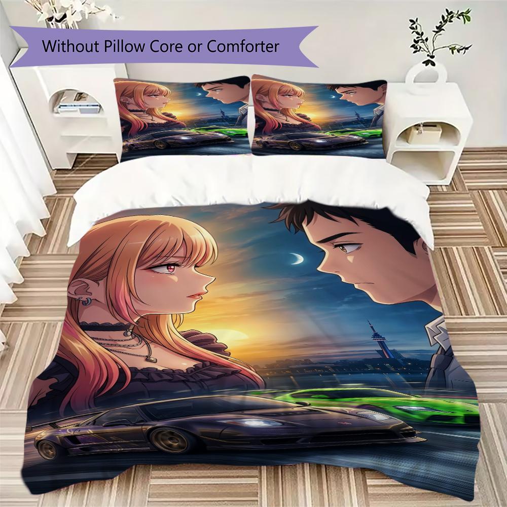 

A must-have for otaku: Umimu Pattern Bedding,Quilt Set Quilt Cover Pillowcase Home Birthday Gift (1 * duvet cover + 2 * pillowcase, without core) 135x200cm