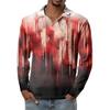 Men's Casual Retro Small V-neck Long-sleeved Top