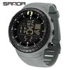 Sanda Men's Large Display Waterproof Sport Watch