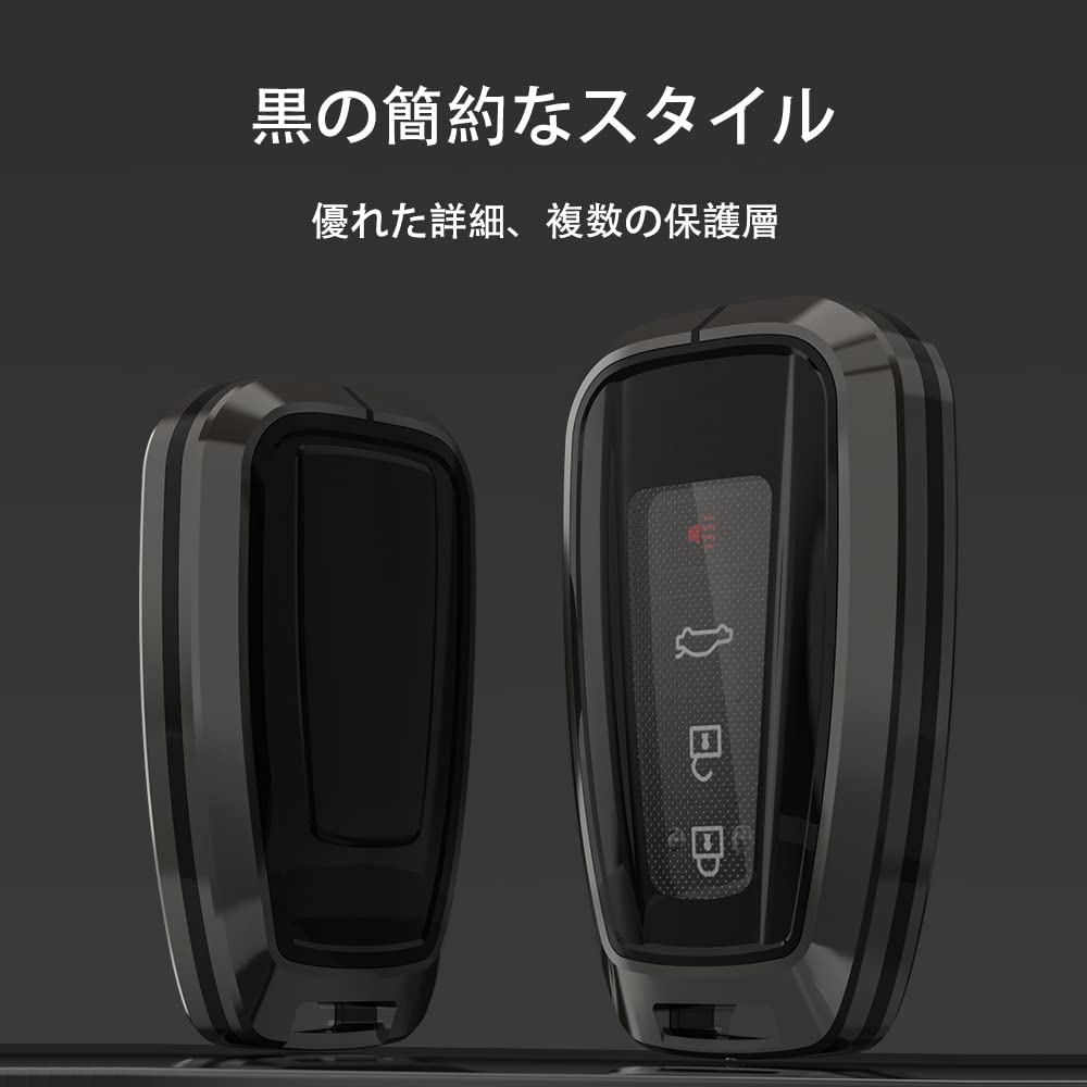 XRise Klíč Toyota TPU Sestavený Klíč Vyrobený ze Zinku a Kompatibilní s Novým Prius 50 Pozdní Prius 50 Corolla a Snadné Černé Pouzdro, Pouzdro, Kov, Série,