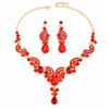 Elegant Rhinestone Floral Jewelry Set: European & American Bride Necklace & Earrings for High-End Parties
