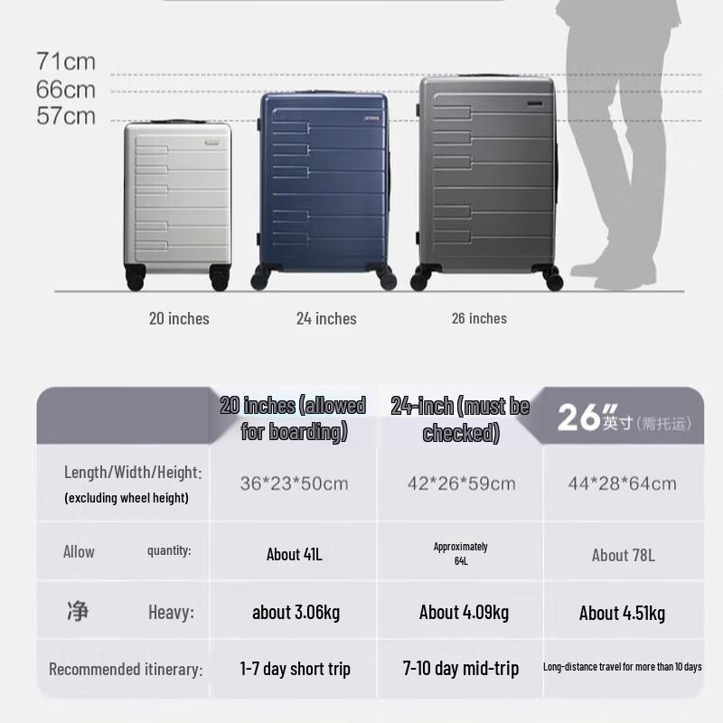 OIWAS Piano Case Matte Hard-Shell Carry-On Luggage