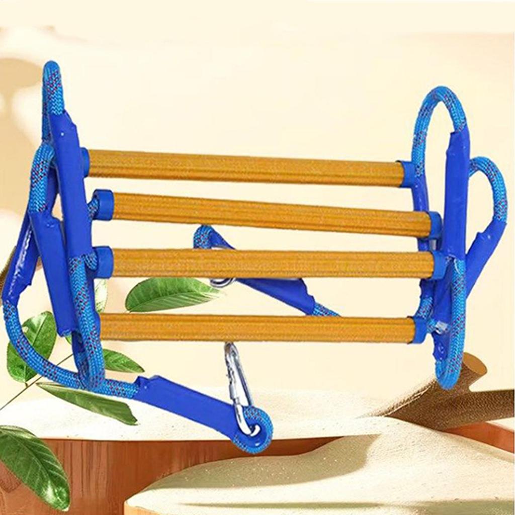 4-step Boat Rope Ladder Folding Assist Marine Rope Boarding Ladder Swim Ladder For Inflatable Boat Kayak Motorboat Canoeing