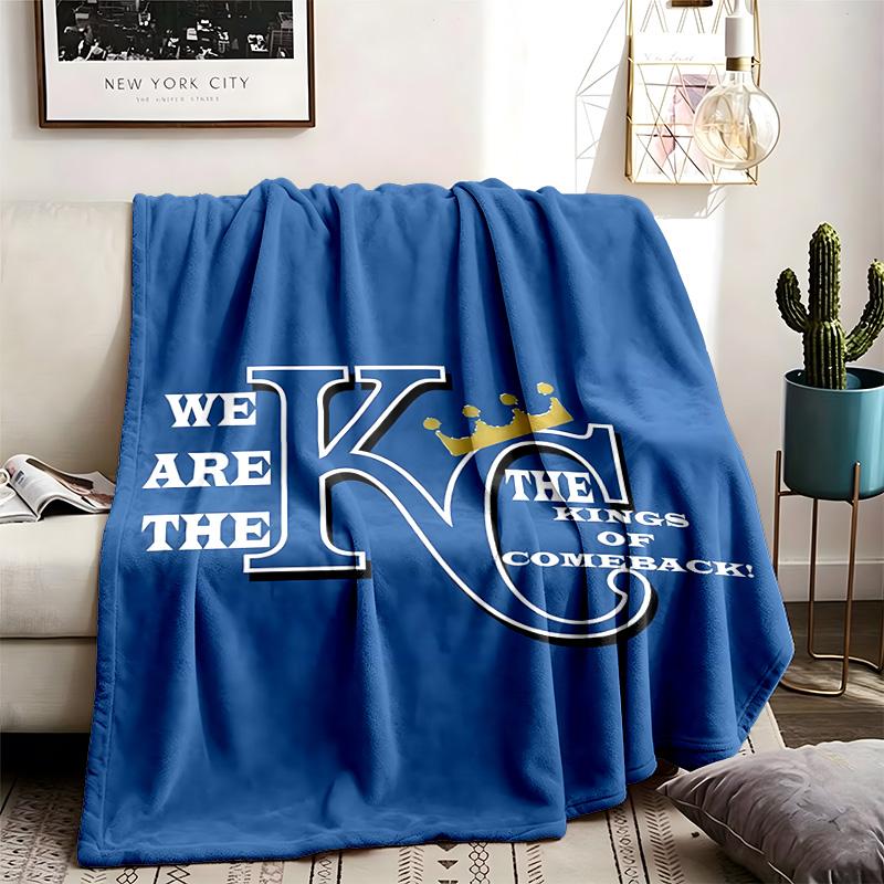 Kansas City Royals Theme Personalized Outdoor Flannel Blankets Soft And Suitable For All Seasons Perfect For Sofas Beds And Camping
