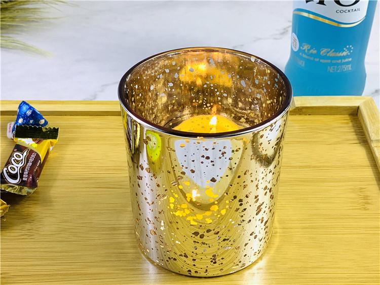Electroplating Glass Candle Holder Custom Glass Candle Holders Rose Gold Electroplated Glass Candle Holders