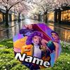 Custom Name Personalized KPop Demon Hunters Print Umbrella, Auto Open Close, 8‑Rib Sturdy Frame, Commute Camping Hiking Use, Birthday Gift