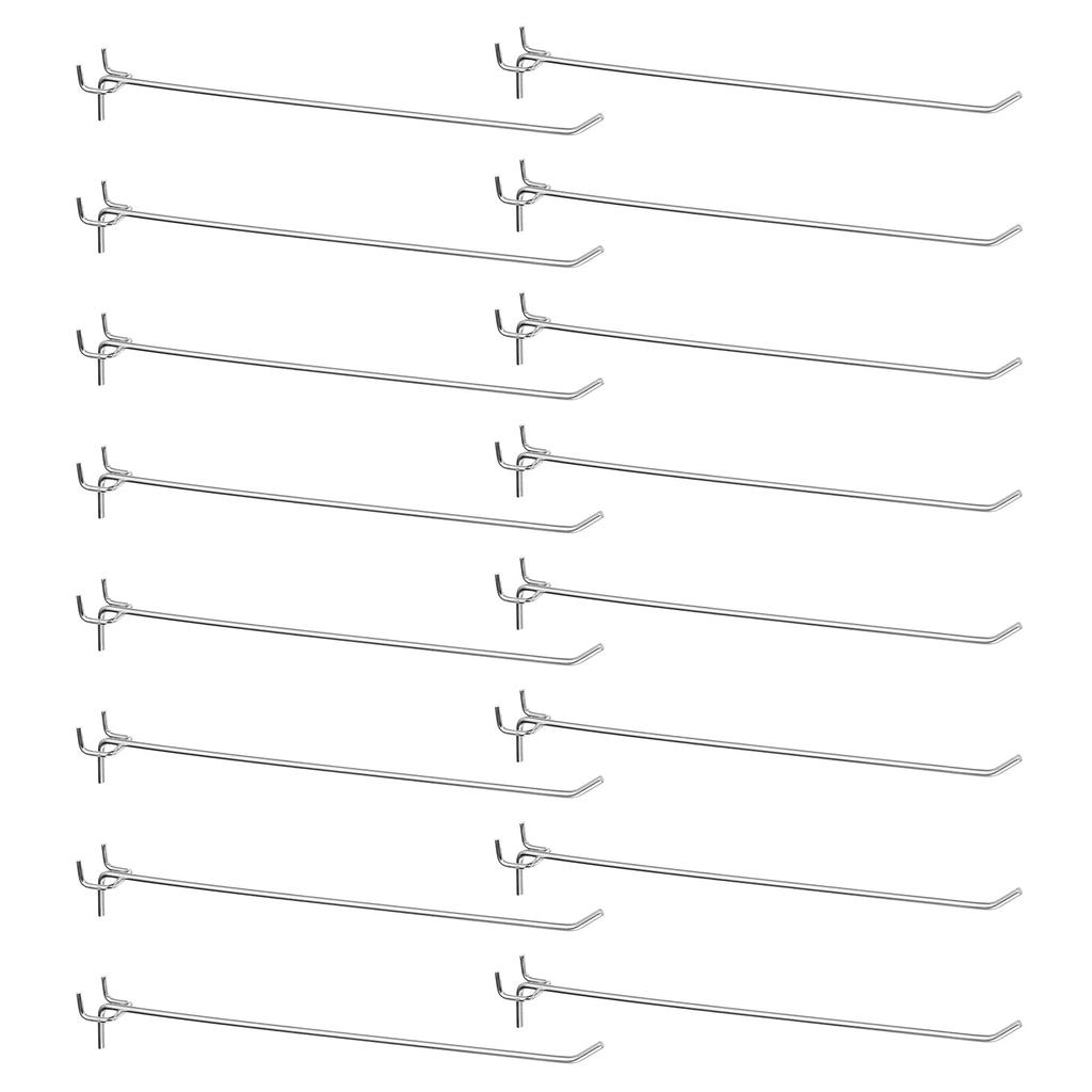 Uxcell Stainless Steel Pegboard Holder for Tool Silver 60-Pack 12-Inch Hooks, Wall-Mounted Workbench, Garage, Kitchen, Shop, Organizer,