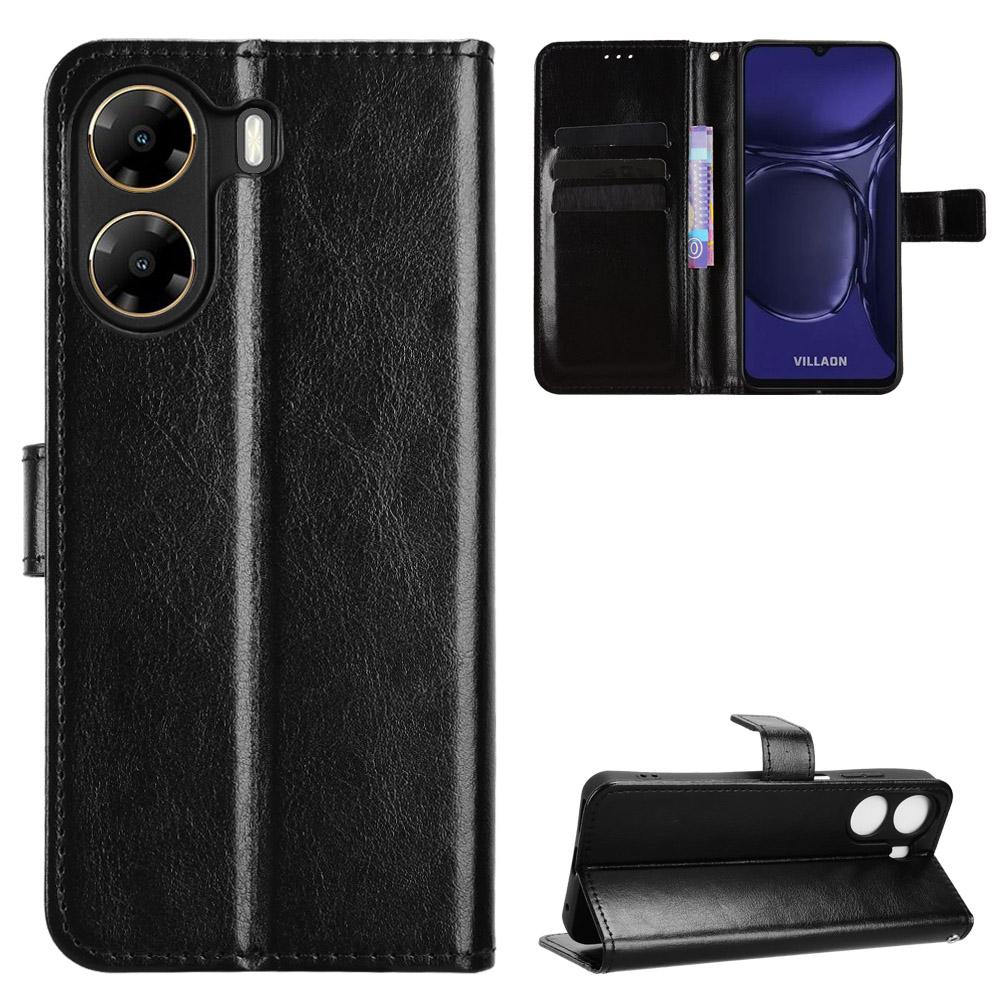 

Flip Cover For Villaon V50S Leather Case [Flip Vintage Leather] Shockproof Durable Retro Phone Case for VILLAON V50s 4G чёрный