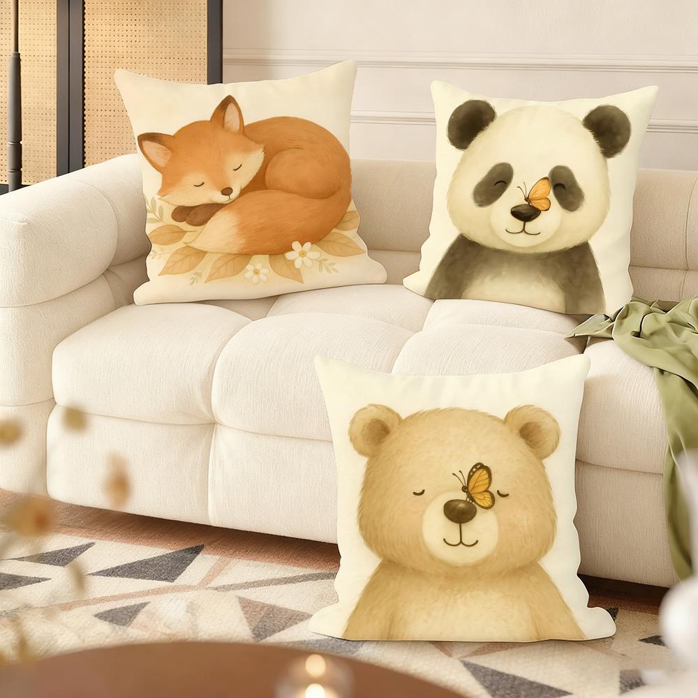 Vintage Flowers and Animals Cushion Cover Soft Plush Throw Pillow Cover DoubleSided Printed Cushion Case Sofa Home Decor
