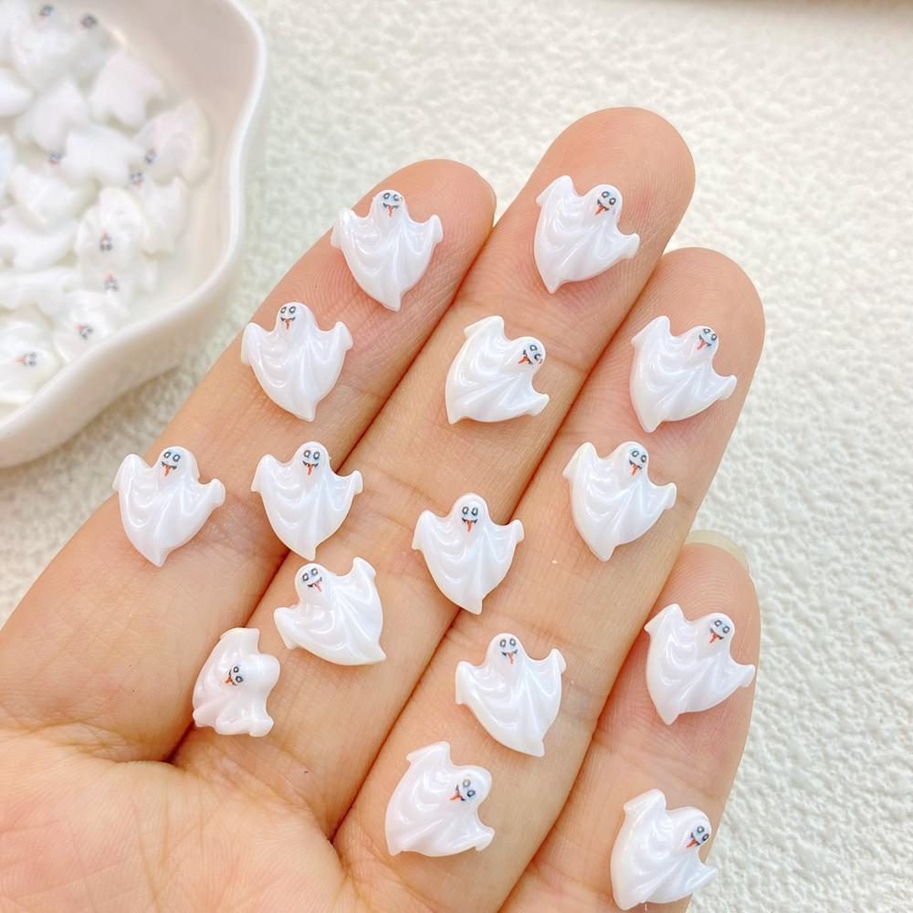 30Pcs New Cute Resin Cartoon Halloween, Christmas Collection Flat Back Manicure Parts Embellishments For Hair Bows