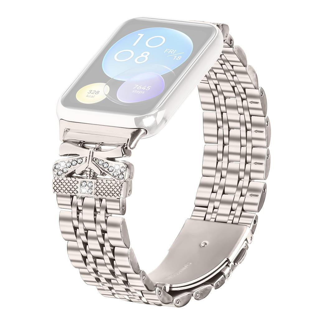 Metallarmband für Xiaomi Smart Band 9 Pro/8 Pro, Strass-Schmetterlingsdekor, Edelstahl-Armband