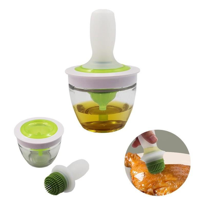 Portable Silicone Oil Brush Bottle Barbecue Brush With Protective Cover Heat Resistant Baking Tools Pas-try BBQ Outdoor