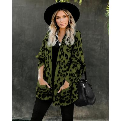 Women's Casual Long Sleeve Cardigan Leopard Print Sweater