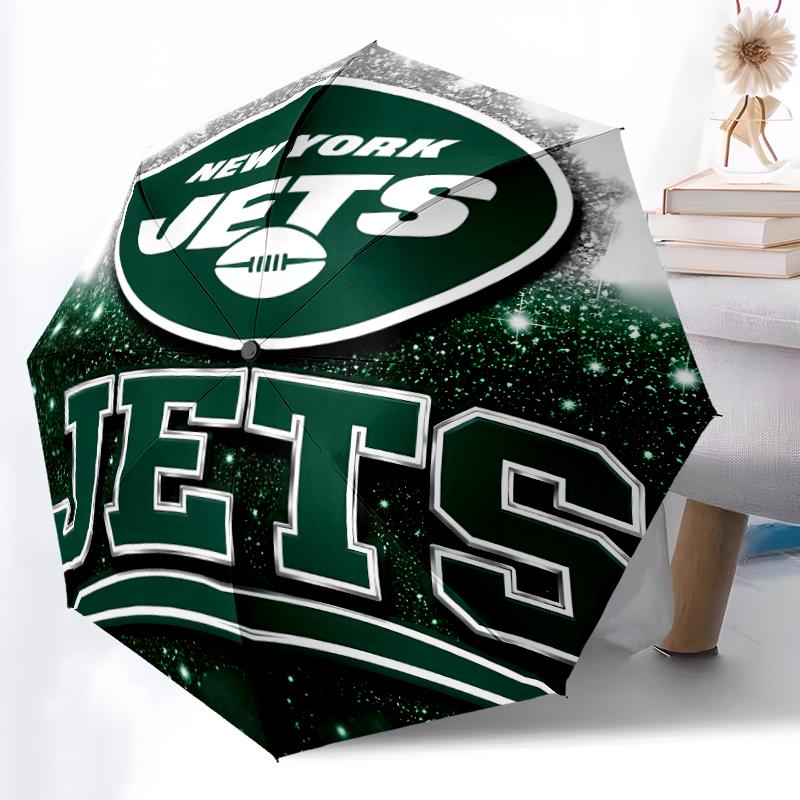 Printed New York Jets logo Folding Umbrella,Outdoor,Leisure,And Travel Umbrella,Durable Umbrella Fabric,Birthday And Holiday Gift