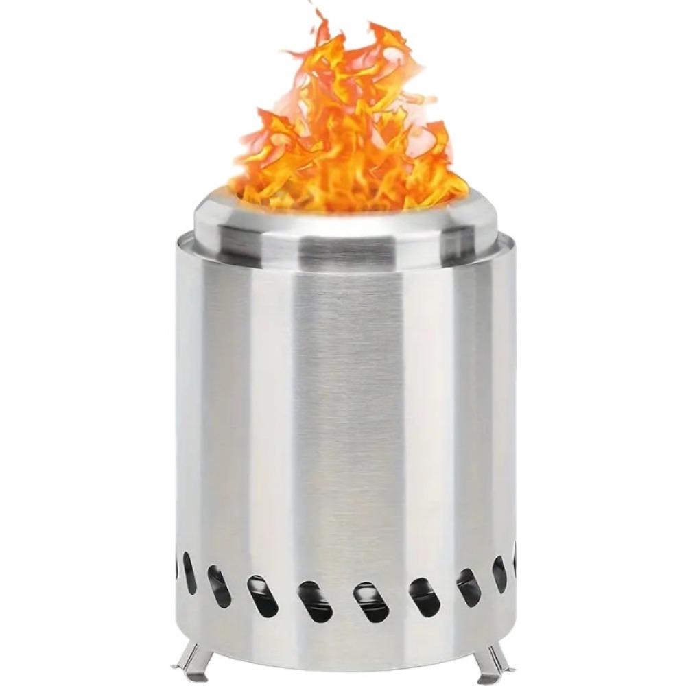 

Detachable Camping Firewood Stove Stainless Steel BBQ Burner Portable Smokeless Stove Outdoor серебряный