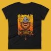 Angry Halloween Scary Evil Pumpkin Funny Pumpkin Head With Fire Eyes Scary Spooky Season Womens Tee T Shirt Mens Tops Unisex Top