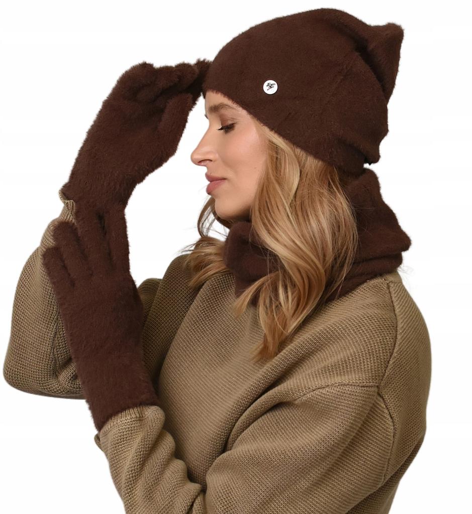 Women'S Set Hat + Scarf - Tube Set Winter Warm Chocolate Uni