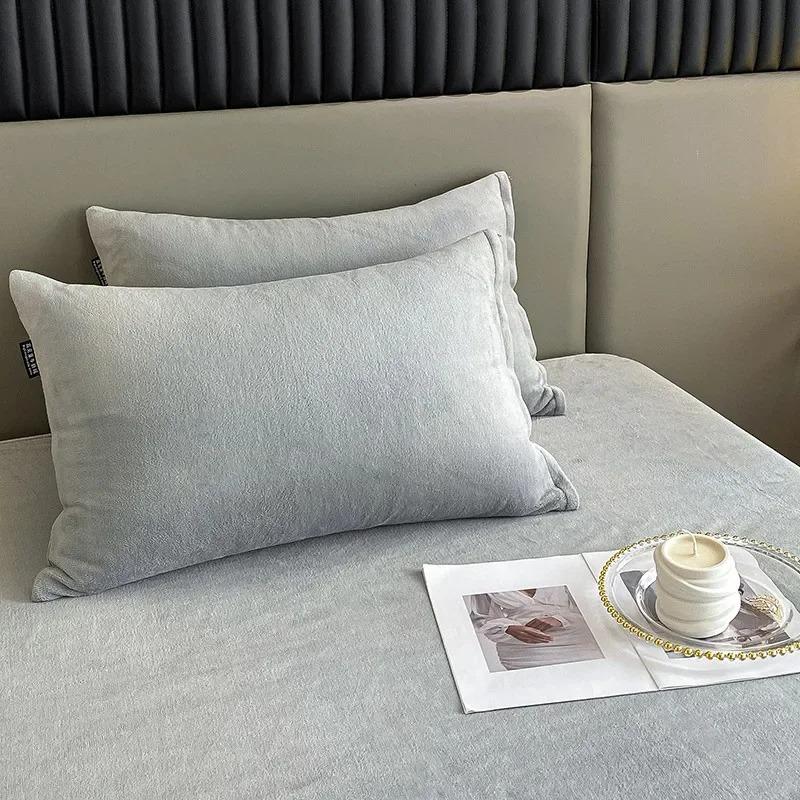 2pcs Winter Flannel Pillowcase with Nordic Ins Wind Loop Velvet Craftsmanship Sofa, Bedroom Cushion Cover Home Domitory Bedding