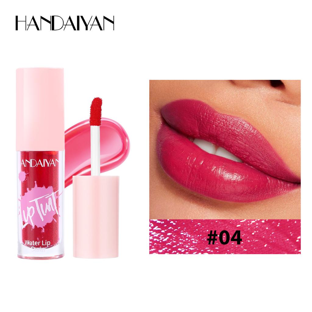 HANDAIYAN 2 in 1 Lippen-Tint Flüssig Lang anhaltend Feuchtigkeitsspendender Lipgloss Nicht verblassend 6 Farben Matt Lippenstift