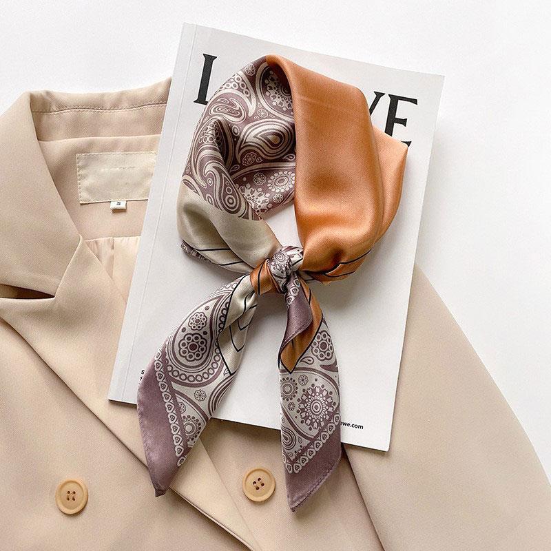 Szalik 100% Jedwab Damski Jedwab Morwowy Luksusowy Wysoka Jakość Kwadratowy Modny Nadruk Chustka do Włosów Chustka na Szyję Szal Damski Zawijki Hidżab Bandana Szaliki