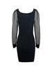 Elegant 2024 V-Neck Mesh Sleeve Bodycon Evening Dress